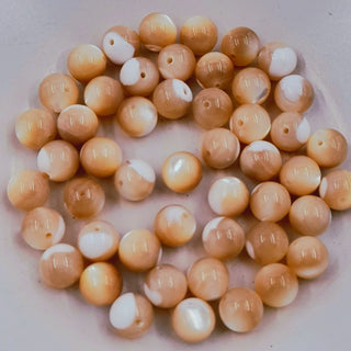 8mm Shell White & Caramel