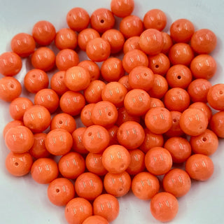8mm Glass Round Pearl Bead Dark Mandarin