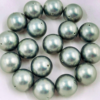 14mm Shell Pearl Bead Grey Green
