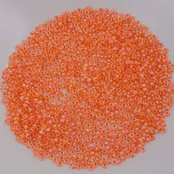 Japanese Seed Beads Size 11 Peach Ceylon AB 7.5gm Bag