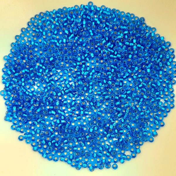 Miyuki Seed Beads Size 11 Silver Lined Dark Aqua 7.5gm Bag