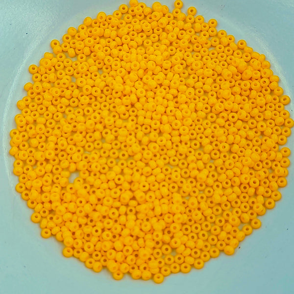 Japanese Seed Beads Size 11 Opaque Dark Yellow 7.5gm Bag