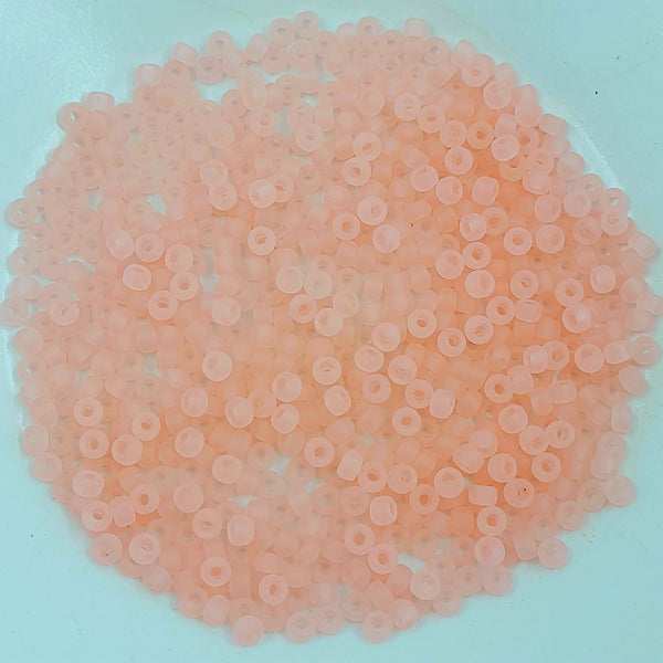 Miyuki Seed Beads Size 8 Matte Transparent Light Tea Rose 7.5gm Bag