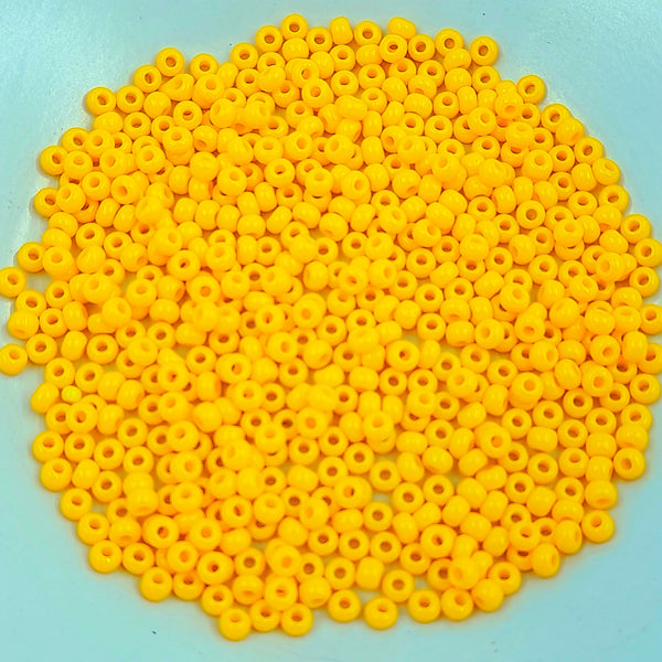 Japanese Seed Beads Size 8 Opaque Dark Yellow 7.5gm Bag