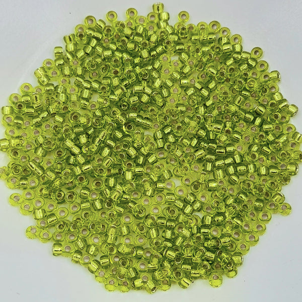 Miyuki Seed Beads Size 8 Silver Lined Chartreuse 7.5gm Bag