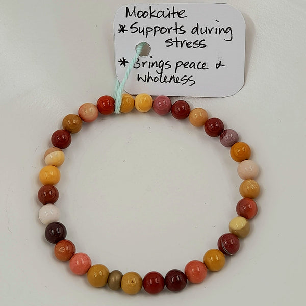 Gemstone Bracelet - Mookaite 6mm Beads