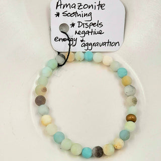 Gemstone Bracelet - Matte Amazonite 6mm Beads