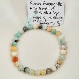 Gemstone Bracelet - Flower Amazonite 6mm Beads