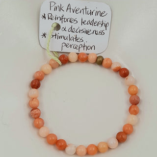 Gemstone Bracelet - Pink Aventurine 6mm Beads
