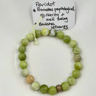 Gemstone Bracelet - Peridot 8mm Beads