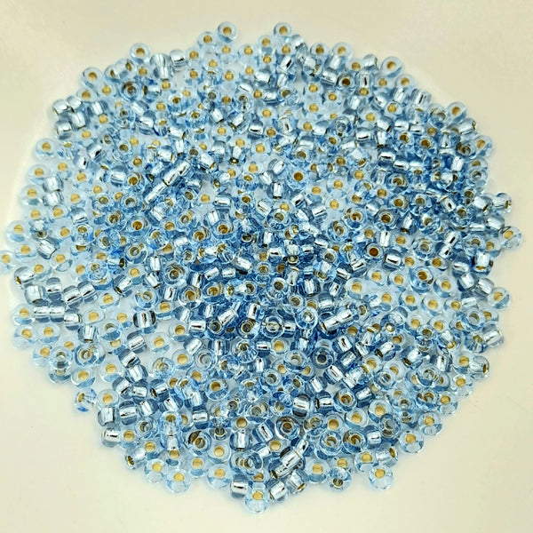 Japanese Seed Beads Size 8 Silver Lined Light Sapphire 7.5gm bag
