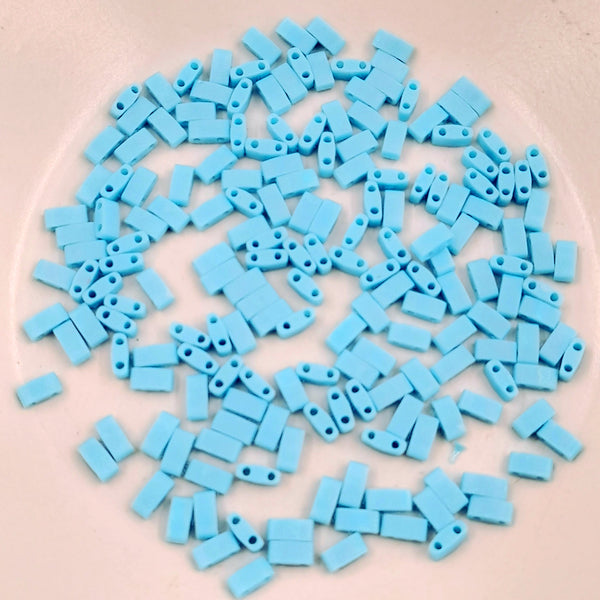 Miyuki Half Tila Beads Matte Opaque Turquoise 7.5gm Bag