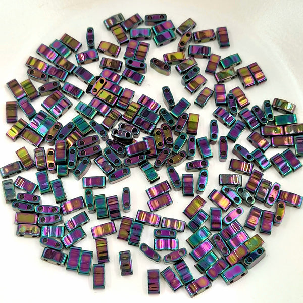 Miyuki Half Tila Beads Metallic Dark Plum Iris 7.5gm Bag