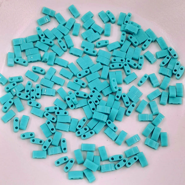 Miyuki Half Tila Beads Opaque Turquoise Green 7.5gm Bag