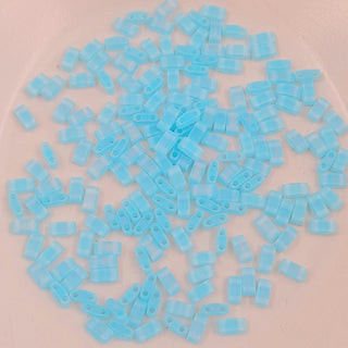 Miyuki Half Tila Beads Matte Transparent Aqua AB 7.5gm Bag