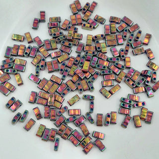 Miyuki Half Tila Beads Plum Gold Lustre 7.5gm Bag