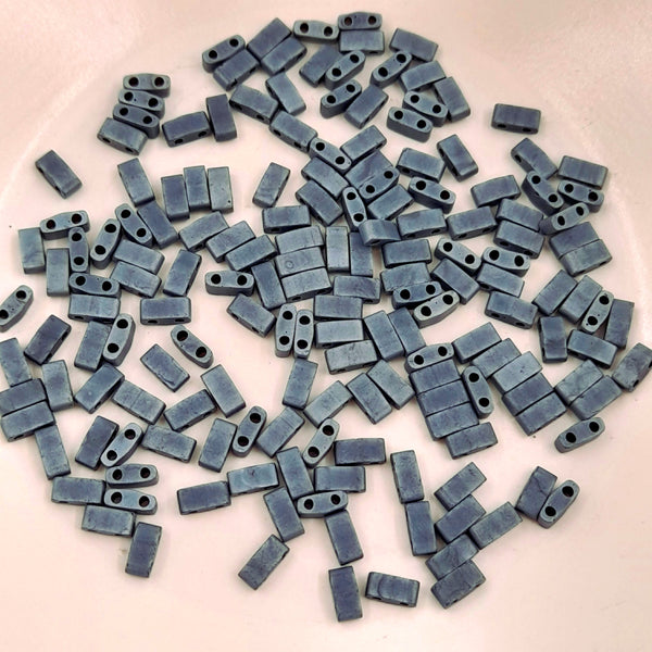 Miyuki Half Tila Beads Matte Gunmetal 7.5gm Bag