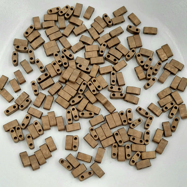 Miyuki Half Tila Beads Matte Metallic Dark Bronze 7.5gm Bag