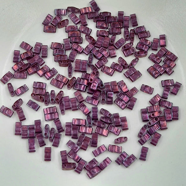 Miyuki Half Tila Beads Amethyst Gold Lustre 7.5gm Bag