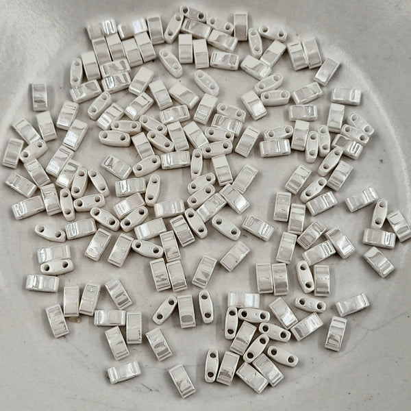Miyuki Half Tila Beads Antique Ivory Pearl 7.5gm Bag