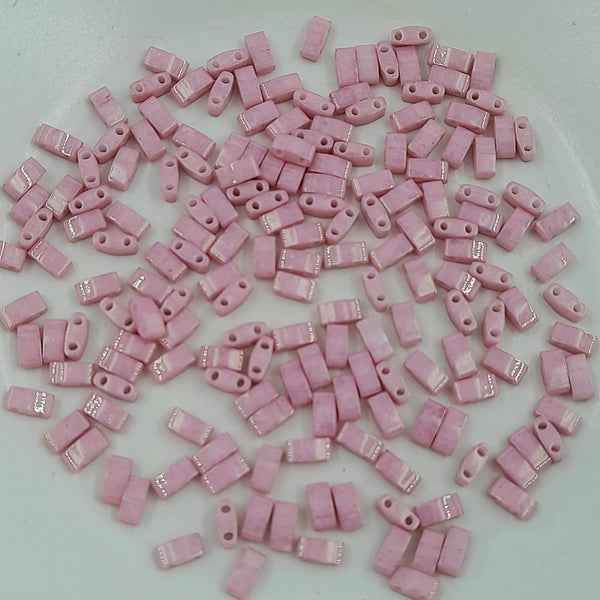 Miyuki Half Tila Beads Opaque Antique Rose Lustre 7.5gm Bag