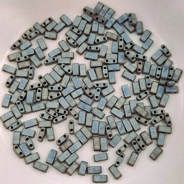 Miyuki Half Tila Beads Matte Silver Grey 7.5gm Bag