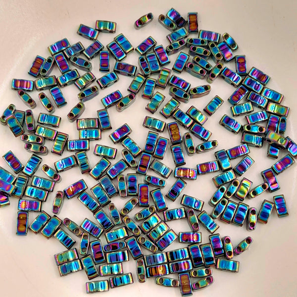 Miyuki Half Tila Beads Medium Blue Iris 7.5gm Bag