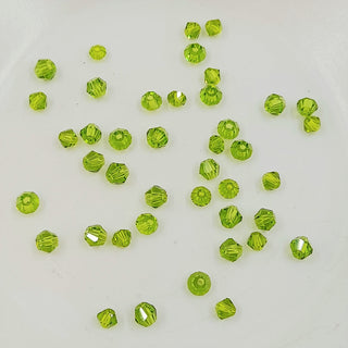 4mm Glass Bicone Lime Green 20 pack