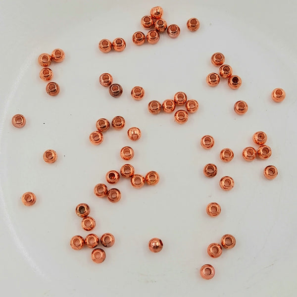 3mm Metal Spacer Bead Rose Gold 30 Pack
