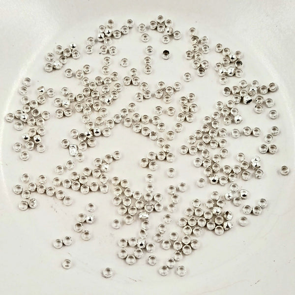 Findings - 2mm Crimp Beads Silver 3gm Bag