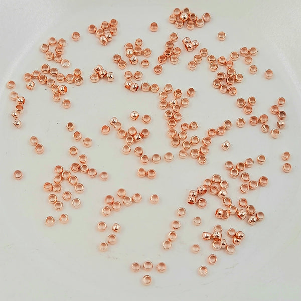 Findings - 2mm Crimp Beads Rose Gold 3gm Bag