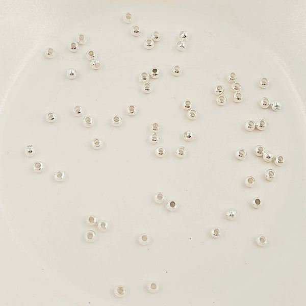 2.5mm Metal Spacer Bead Silver 30 Pack