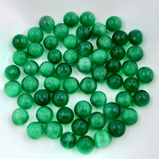 Cat's Eye Glass Round 8mm Forest Green