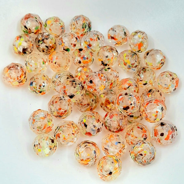 Lampwork Glass Rondelle Faceted 8x10mm Mulitcoloured