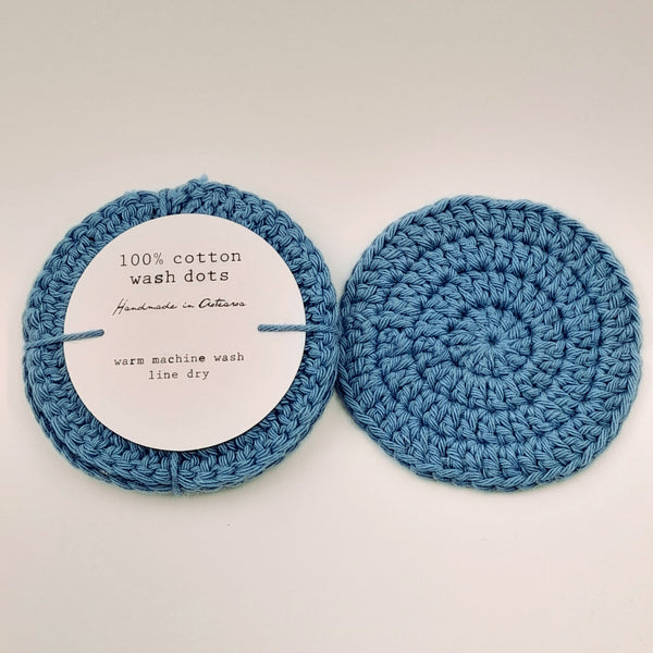 Cotton Wash Dot - Blue (set of 4)