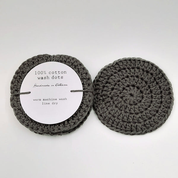 Cotton Wash Dot - Dark Grey (set of 4)