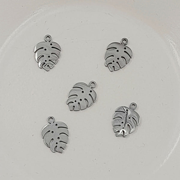 Charm - Laser Cut Monstera Leaf Silver