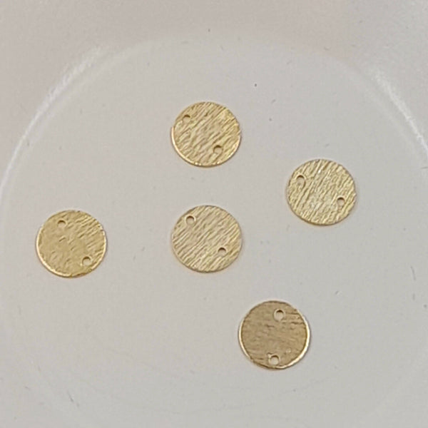 2-Hole Flat Circle Metal Connector Gold 10mm