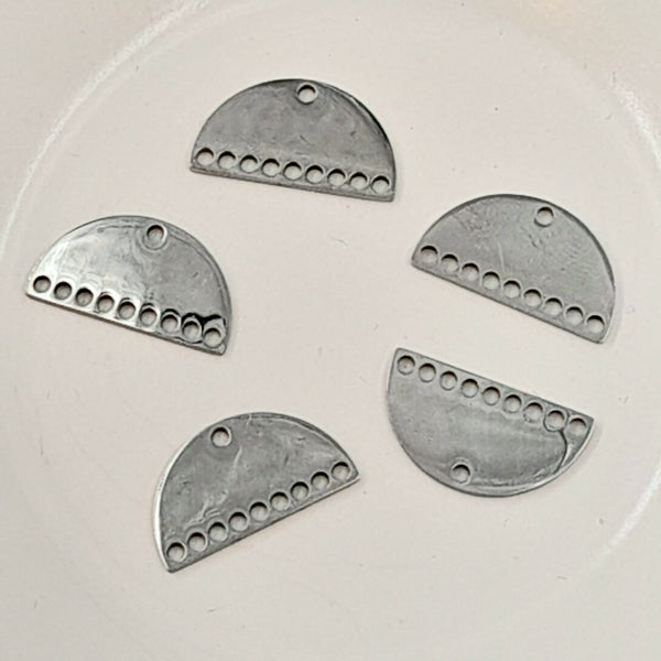 Earring Component - Laser Cut Half Round Chandelier Component Silver