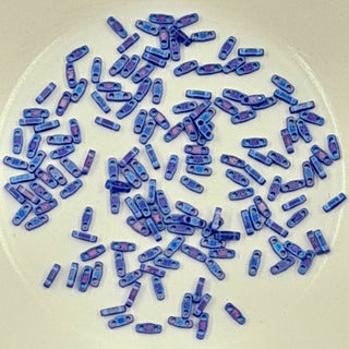 Miyuki Quarter Tila Beads Matte Transparent Cobalt AB 3gm Bag