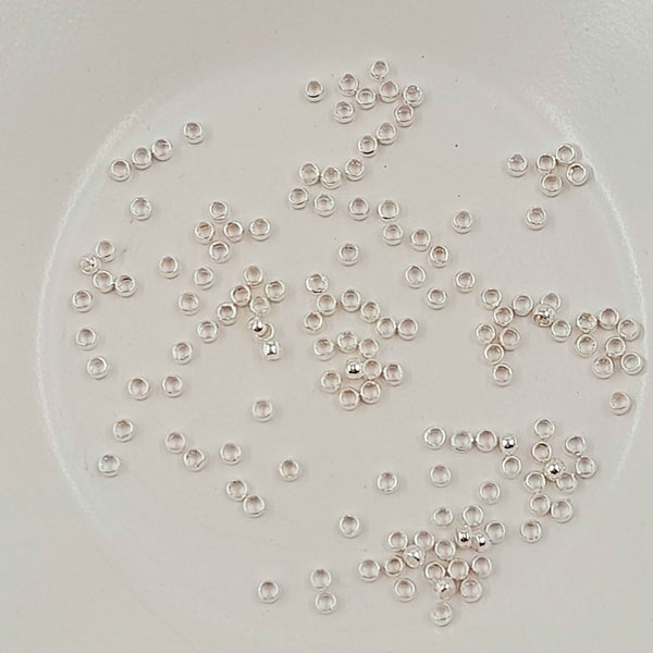 Findings - 2.5mm Crimp Beads Silver 3gm Bag
