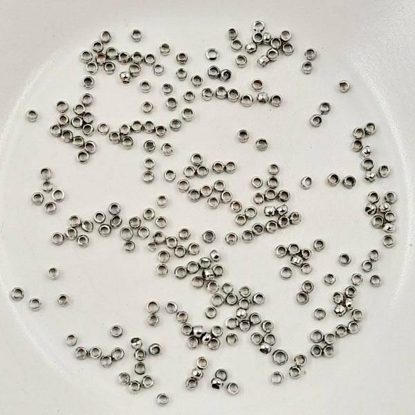 Findings - 2mm Crimp Beads Antique Silver 3gm Bag