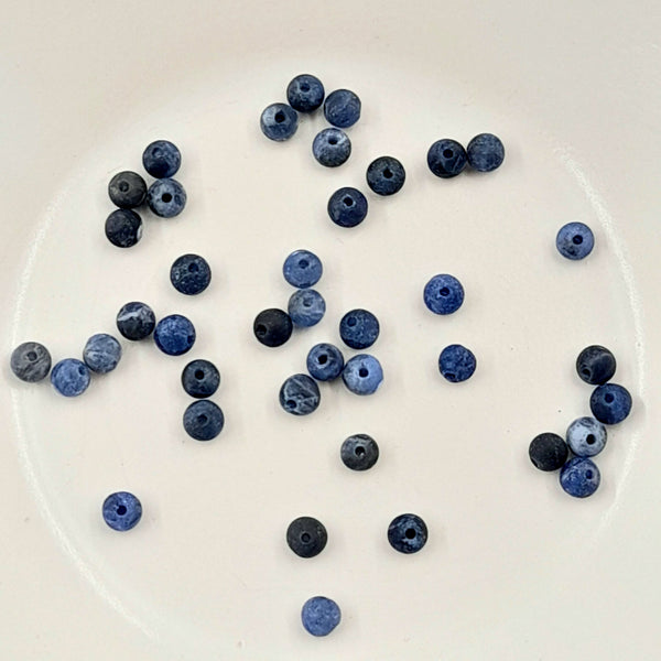 Sodalite Matte 4mm Round 20 Pack