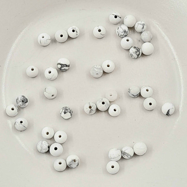 Howlite Matte 4mm Round 20 Pack