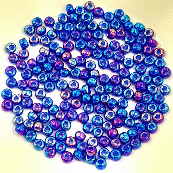 Miyuki Seed Beads Size 6 Transparent Cobalt AB 7.5gm Bag