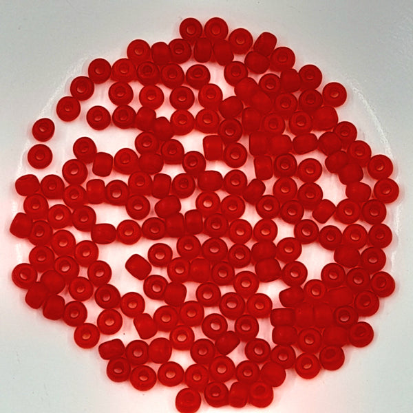 Miyuki Seed Beads Size 6 Matte Transparent Red 7.5gm Bag