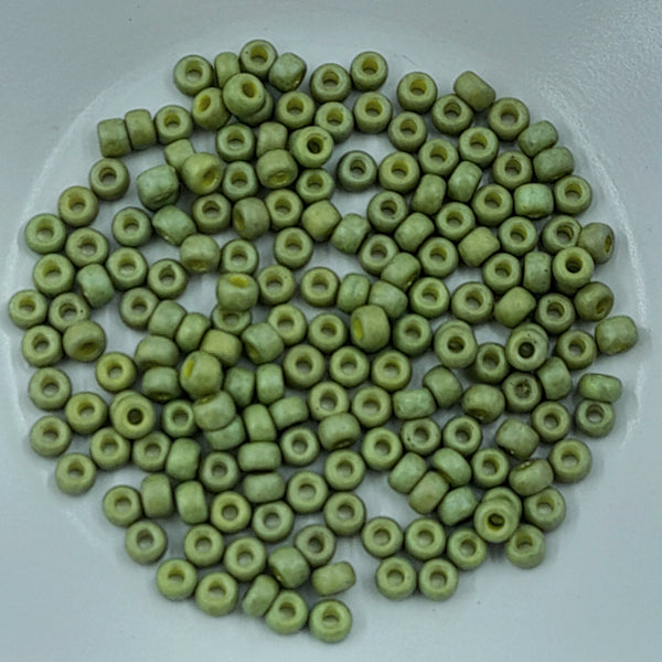 Miyuki Seed Beads Size 6 Opaque Glazed Olive AB 7.5gm Bag