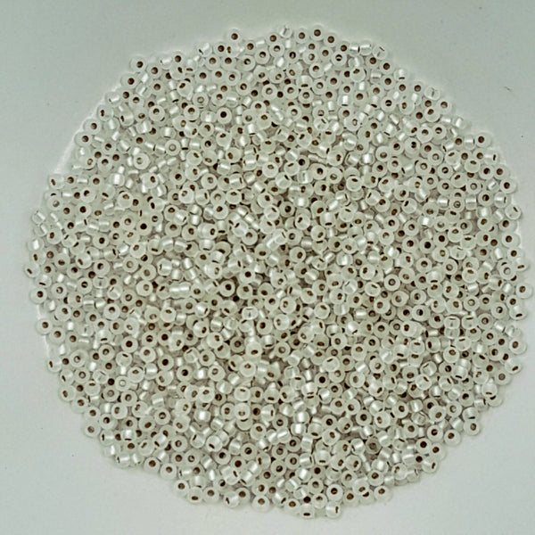 Miyuki Seed Beads Size 11 Semi Matte White Lined Crystal 7.5gm Bag