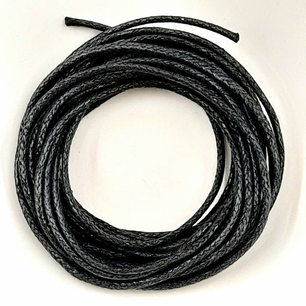 Waxed Cotton 1.5mm Black 3m