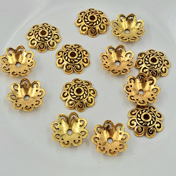 Findings - Flower Shaped Bead Cap Gold 12mm